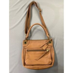 Fossil Brown Genuine Pebbled Leather Crossbody Bag Purse Zip Small‎ Everyday
